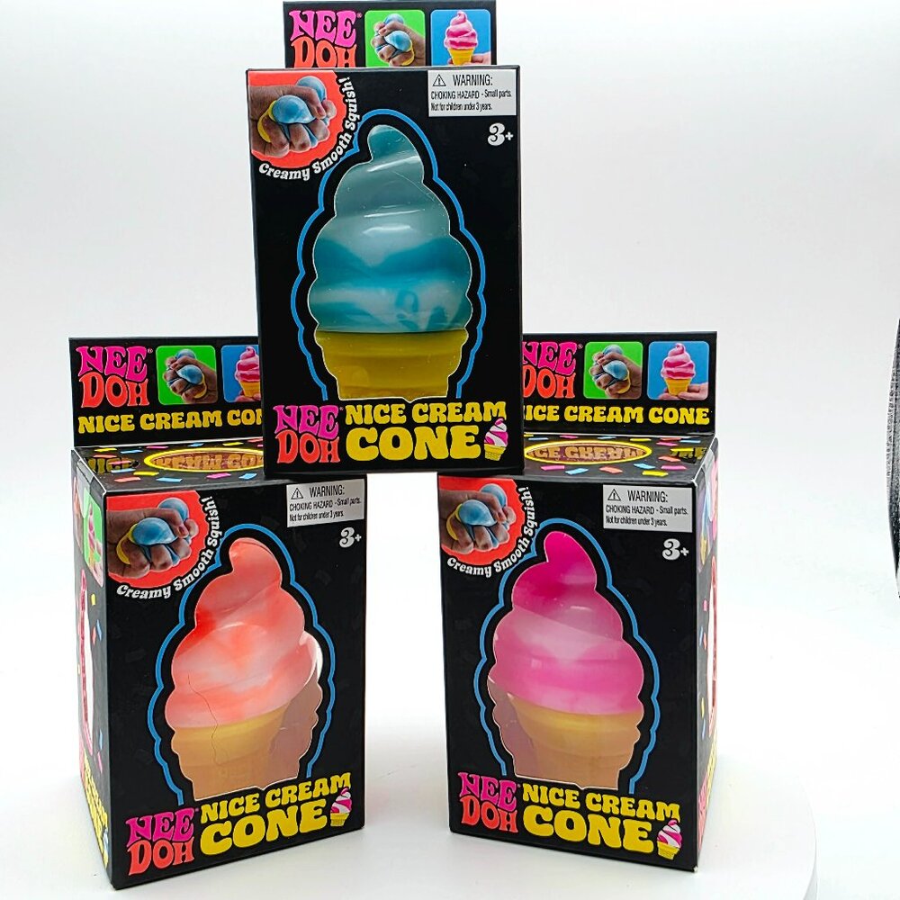 1pc Nee Doh Creamy Smooth Squishy Cone -Available colors: Orange, pink, blue